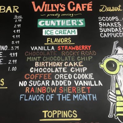 Will'ys Cafe Sign at Comptons Market-min